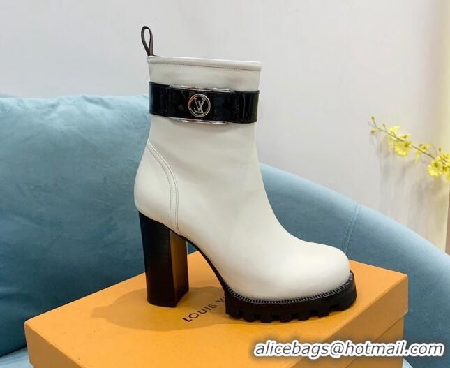 Low Cost Louis Vuitton Star Trail Leather Ankle Boots 9.5cm 1AA0O8 White