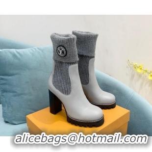 Unique Discount Louis Vuitton Star Trail Leather Ankle Boots 9.5cm 1AAC1S Grey