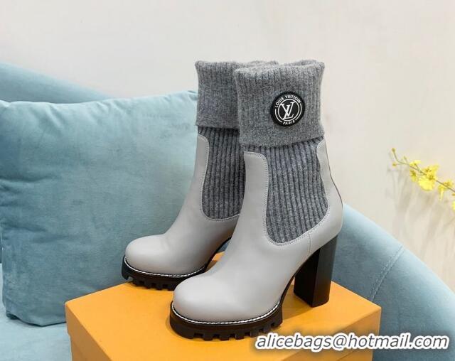 Unique Discount Louis Vuitton Star Trail Leather Ankle Boots 9.5cm 1AAC1S Grey