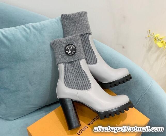 Unique Discount Louis Vuitton Star Trail Leather Ankle Boots 9.5cm 1AAC1S Grey