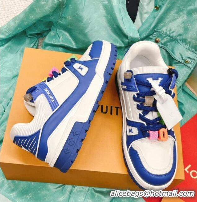 Trendy Design Louis Vuitton LV Trainer Sneakers with Charm Blue 090961