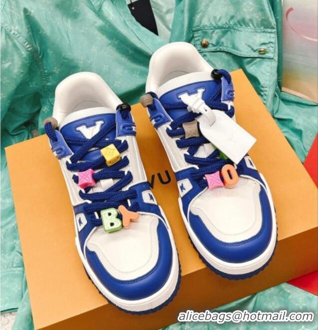 Trendy Design Louis Vuitton LV Trainer Sneakers with Charm Blue 090961