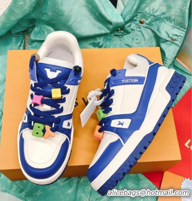 Trendy Design Louis Vuitton LV Trainer Sneakers with Charm Blue 090961