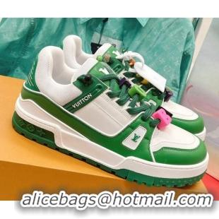 Hot Style Louis Vuitton LV Trainer Sneakers with Charm Green 090962