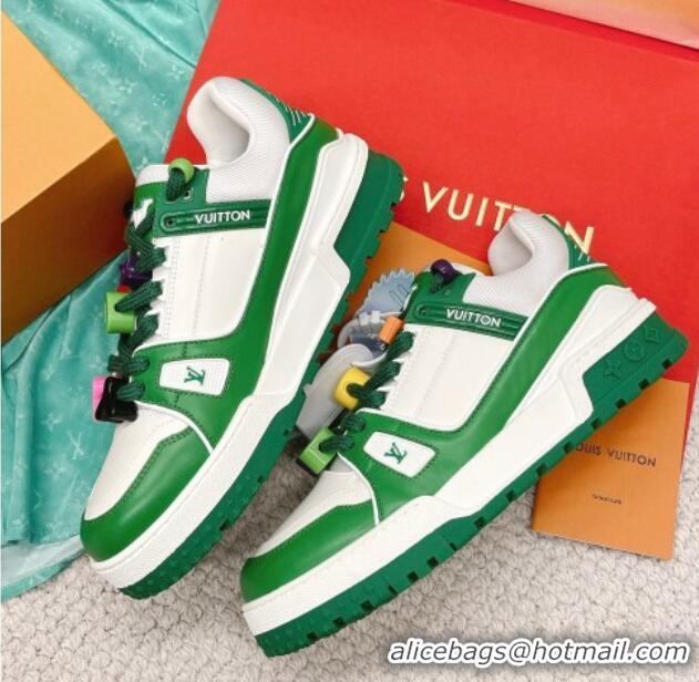 Hot Style Louis Vuitton LV Trainer Sneakers with Charm Green 090962