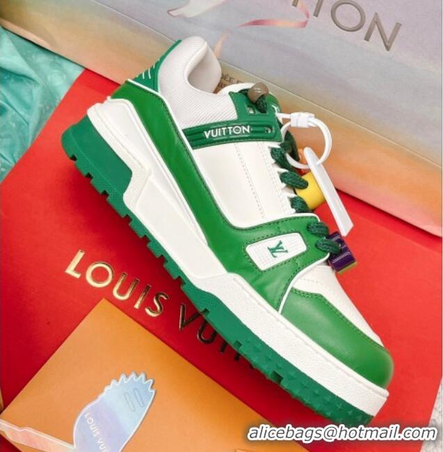 Hot Style Louis Vuitton LV Trainer Sneakers with Charm Green 090962