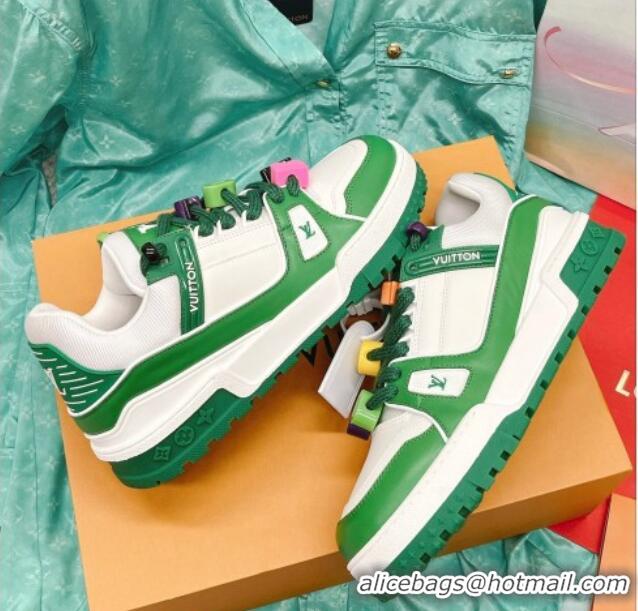 Hot Style Louis Vuitton LV Trainer Sneakers with Charm Green 090962