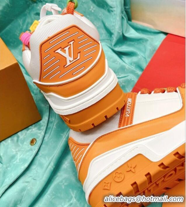 Classic Hot Louis Vuitton LV Trainer Sneakers with Charm Orange 090963