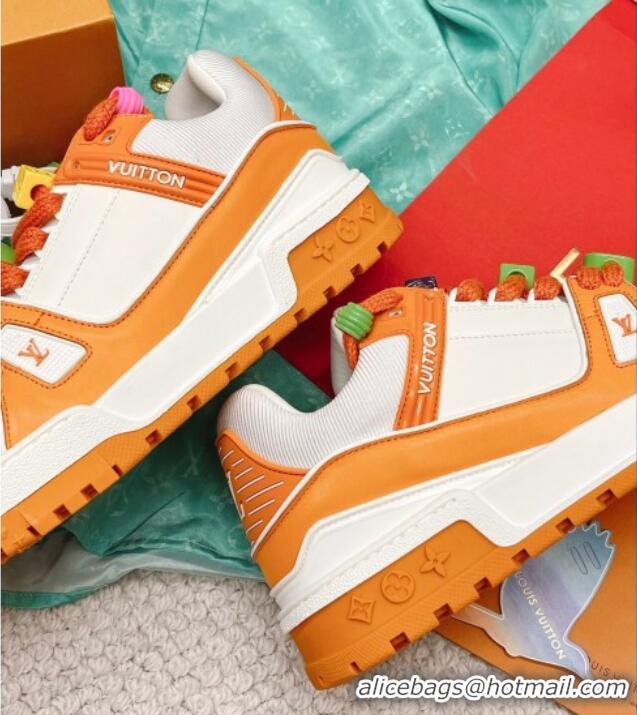 Classic Hot Louis Vuitton LV Trainer Sneakers with Charm Orange 090963