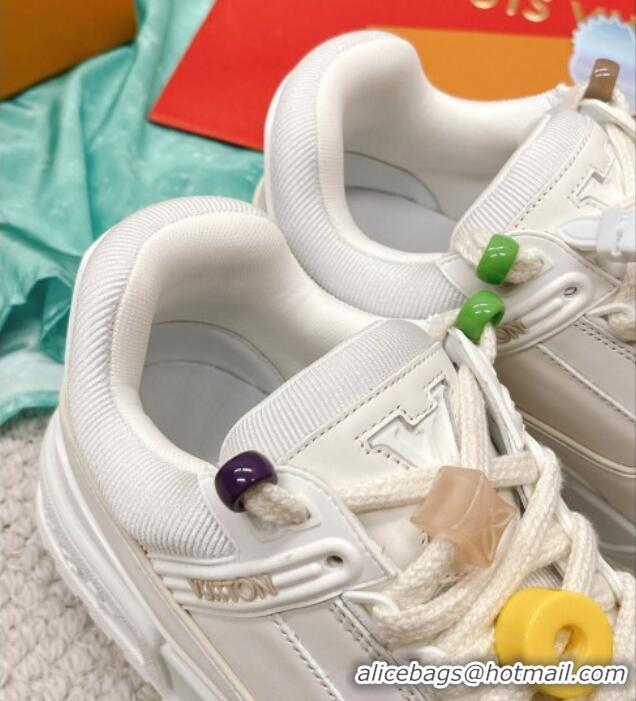 Stylish Louis Vuitton LV Trainer Sneakers with Charm White 090964