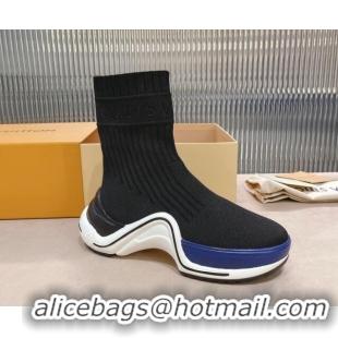 Duplicate Louis Vuitton Knit Ankle Boots Black/Blue 090966