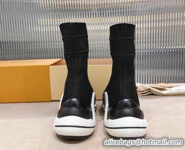 Duplicate Louis Vuitton Knit Ankle Boots Black/Blue 090966