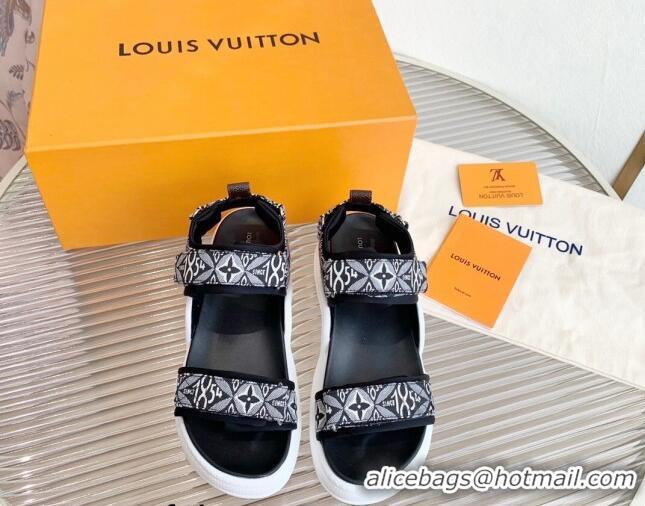 Fashion Louis Vuitton Since 1854 LV Archlight Leather Flat Sandals Grey 091252