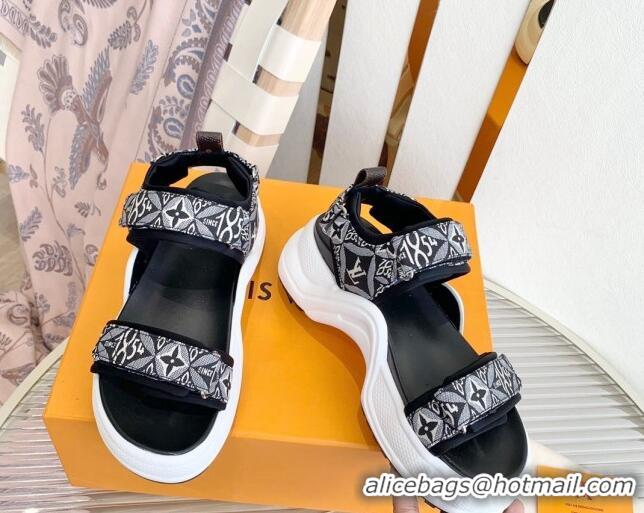 Fashion Louis Vuitton Since 1854 LV Archlight Leather Flat Sandals Grey 091252