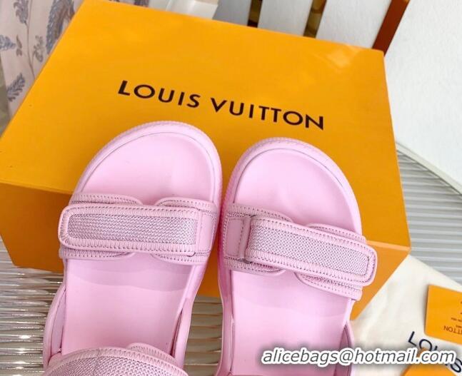 Charming Louis Vuitton LV Archlight Textile Flat Sandals Pink 091253