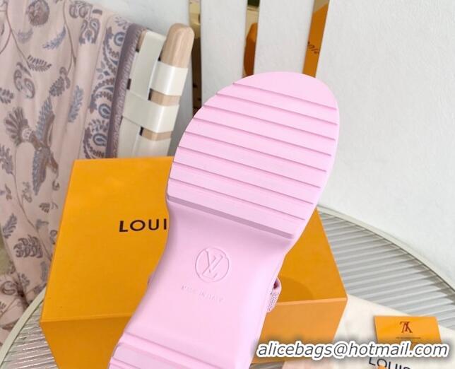 Charming Louis Vuitton LV Archlight Textile Flat Sandals Pink 091253