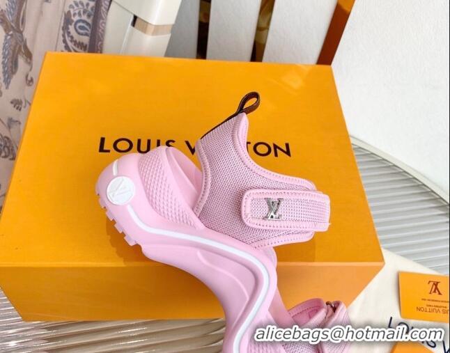 Charming Louis Vuitton LV Archlight Textile Flat Sandals Pink 091253