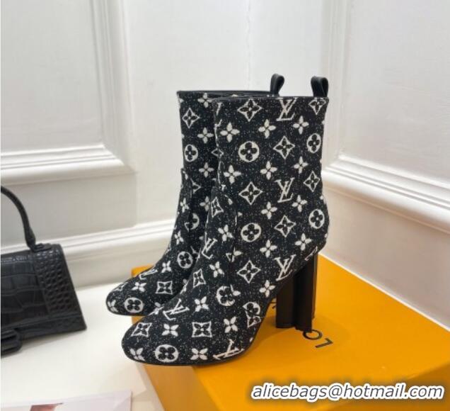 Discount Louis Vuitton Silhouette Ankle Boots 10cm in Black Monogram Denim 921100