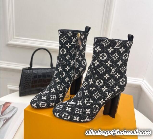 Discount Louis Vuitton Silhouette Ankle Boots 10cm in Black Monogram Denim 921100