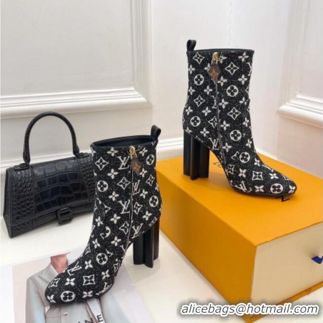 Discount Louis Vuitton Silhouette Ankle Boots 10cm in Black Monogram Denim 921100