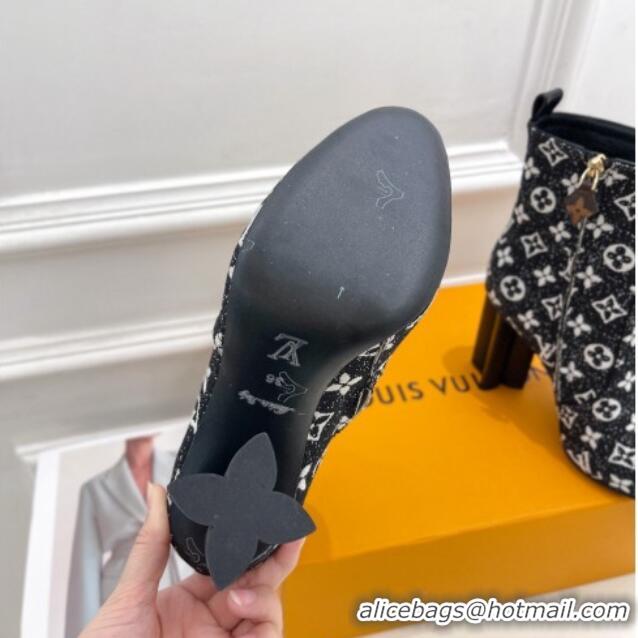 Discount Louis Vuitton Silhouette Ankle Boots 10cm in Black Monogram Denim 921100