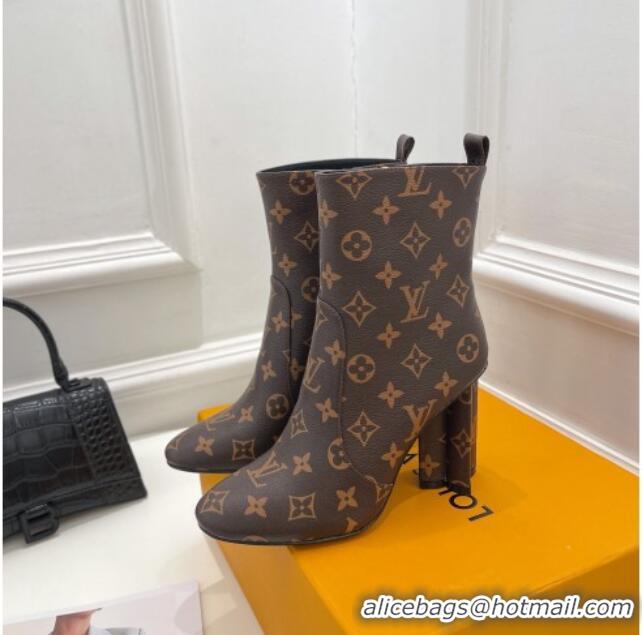 Sumptuous Louis Vuitton Silhouette Ankle Boots 10cm in Monogram Canvas 921102