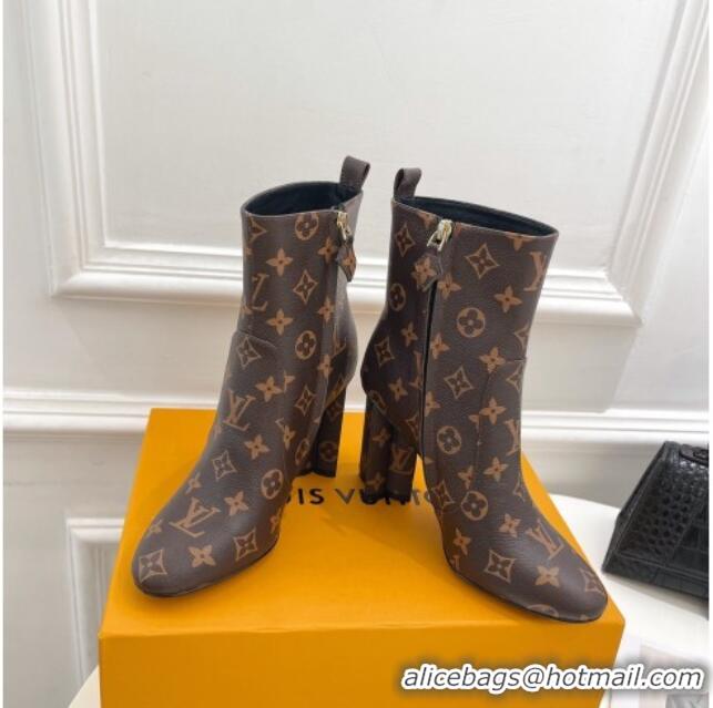 Sumptuous Louis Vuitton Silhouette Ankle Boots 10cm in Monogram Canvas 921102