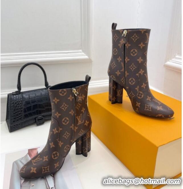 Sumptuous Louis Vuitton Silhouette Ankle Boots 10cm in Monogram Canvas 921102