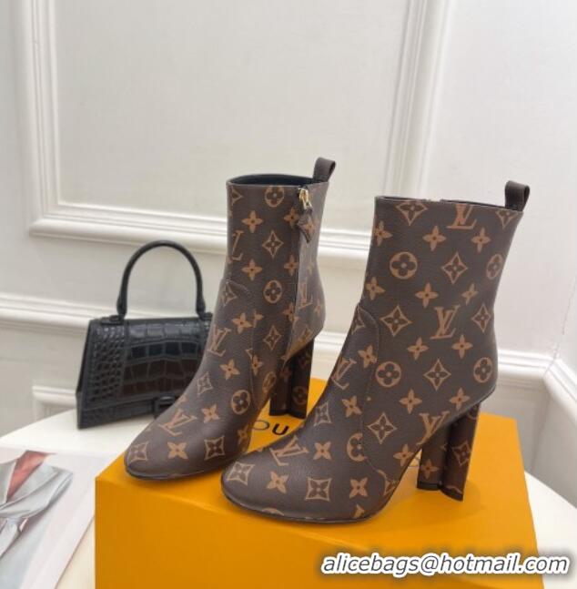 Sumptuous Louis Vuitton Silhouette Ankle Boots 10cm in Monogram Canvas 921102