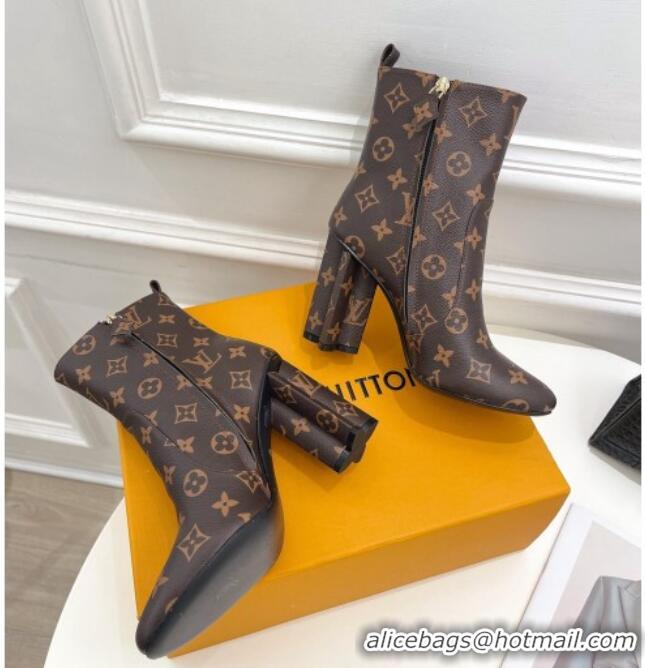 Sumptuous Louis Vuitton Silhouette Ankle Boots 10cm in Monogram Canvas 921102