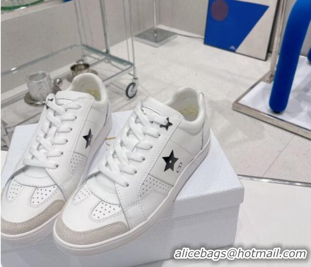 Charming Dior Calfskin Star Sneakers White/Grey 052640