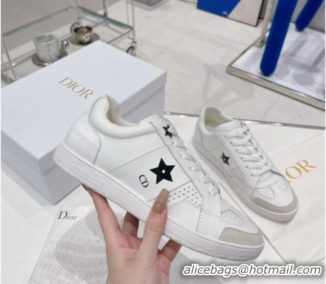 Charming Dior Calfskin Star Sneakers White/Grey 052640