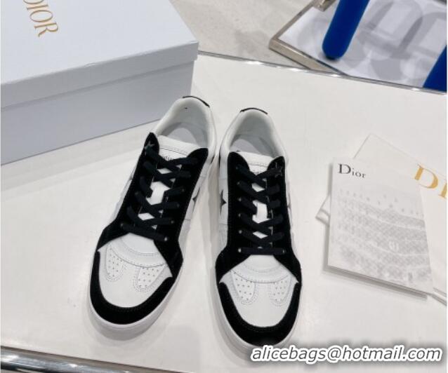 Sumptuous Dior Calfskin Star Sneakers White/Black 052641