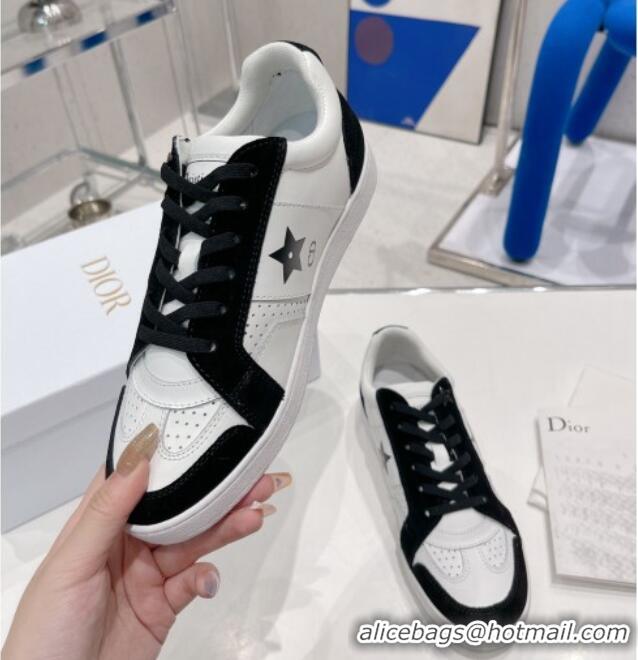 Sumptuous Dior Calfskin Star Sneakers White/Black 052641