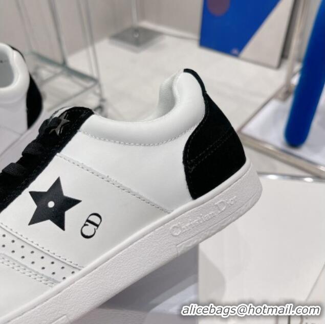 Sumptuous Dior Calfskin Star Sneakers White/Black 052641