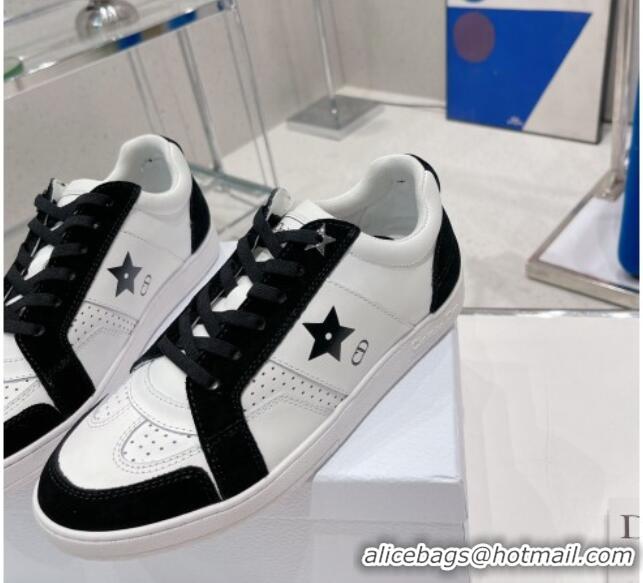 Sumptuous Dior Calfskin Star Sneakers White/Black 052641