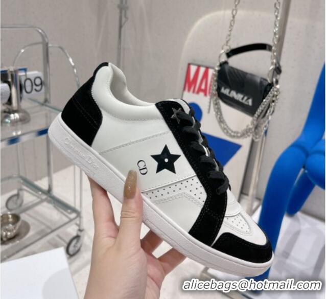 Sumptuous Dior Calfskin Star Sneakers White/Black 052641