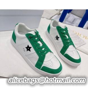 Hot Style Dior Calfskin Star Sneakers White/Green 2052643