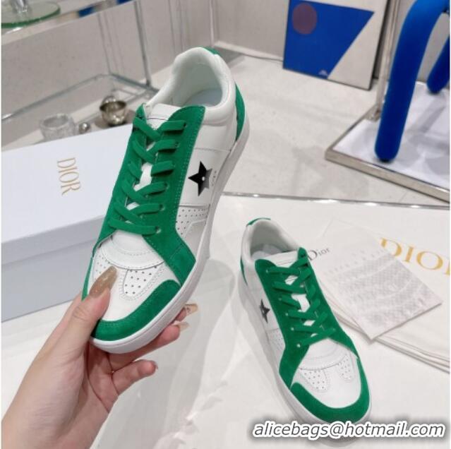 Hot Style Dior Calfskin Star Sneakers White/Green 2052643