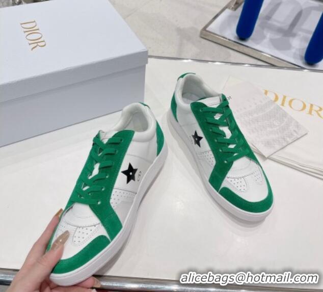 Hot Style Dior Calfskin Star Sneakers White/Green 2052643