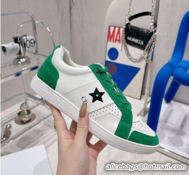 Hot Style Dior Calfskin Star Sneakers White/Green 2052643