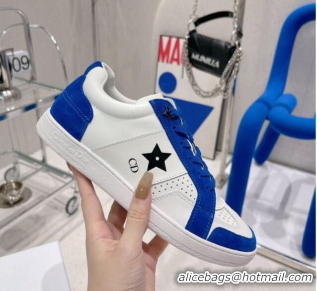 Grade Dior Calfskin Star Sneakers White/Blue 2052644