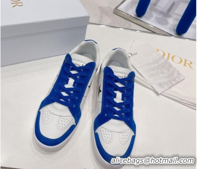 Grade Dior Calfskin Star Sneakers White/Blue 2052644