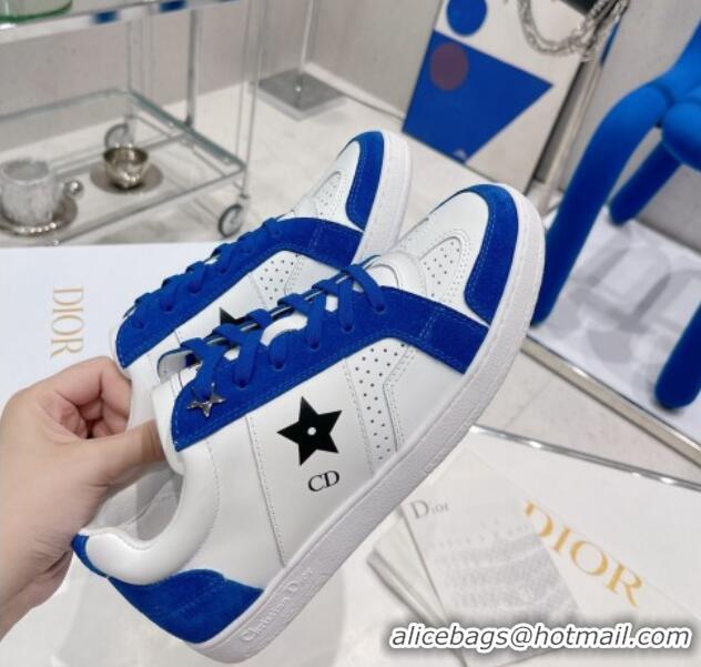 Grade Dior Calfskin Star Sneakers White/Blue 2052644