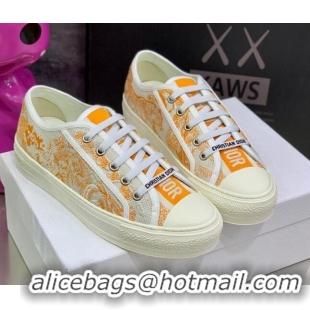 Original Cheap Dior Walk'n'Dior Sneakers in Bright Orange Toile de Jouy Embroidered Cotton 062141