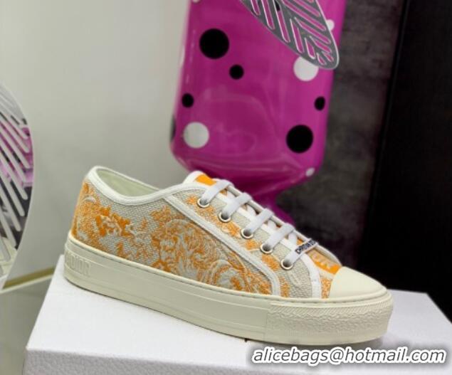 Original Cheap Dior Walk'n'Dior Sneakers in Bright Orange Toile de Jouy Embroidered Cotton 062141