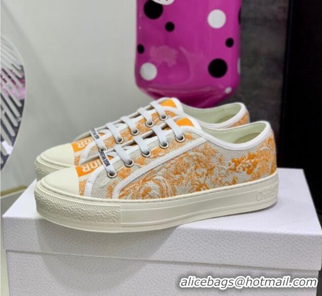 Original Cheap Dior Walk'n'Dior Sneakers in Bright Orange Toile de Jouy Embroidered Cotton 062141