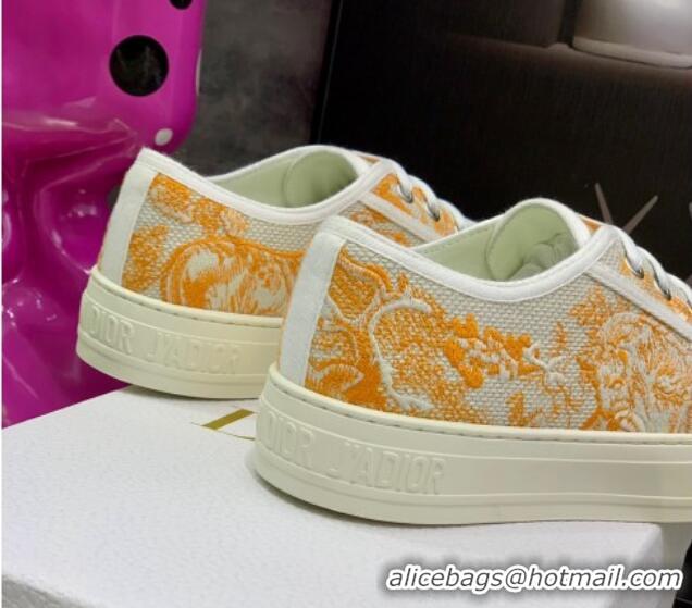 Original Cheap Dior Walk'n'Dior Sneakers in Bright Orange Toile de Jouy Embroidered Cotton 062141