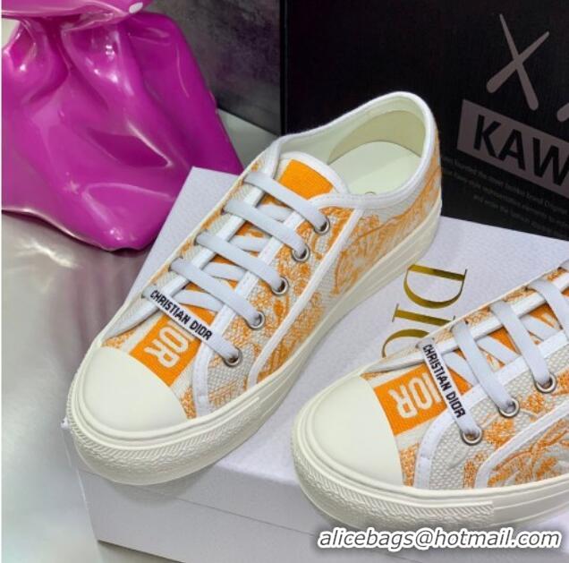 Original Cheap Dior Walk'n'Dior Sneakers in Bright Orange Toile de Jouy Embroidered Cotton 062141