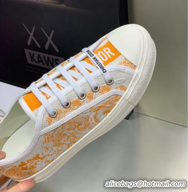 Original Cheap Dior Walk'n'Dior Sneakers in Bright Orange Toile de Jouy Embroidered Cotton 062141